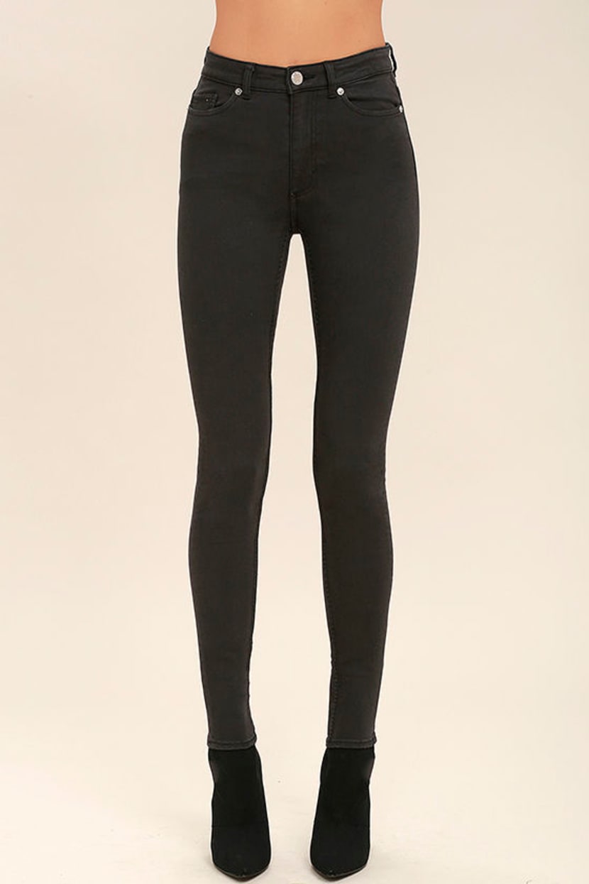 Cheap Monday High Snap Jeans - Washed Black Jeans - Skinny Jeans - $115.00  - Lulus