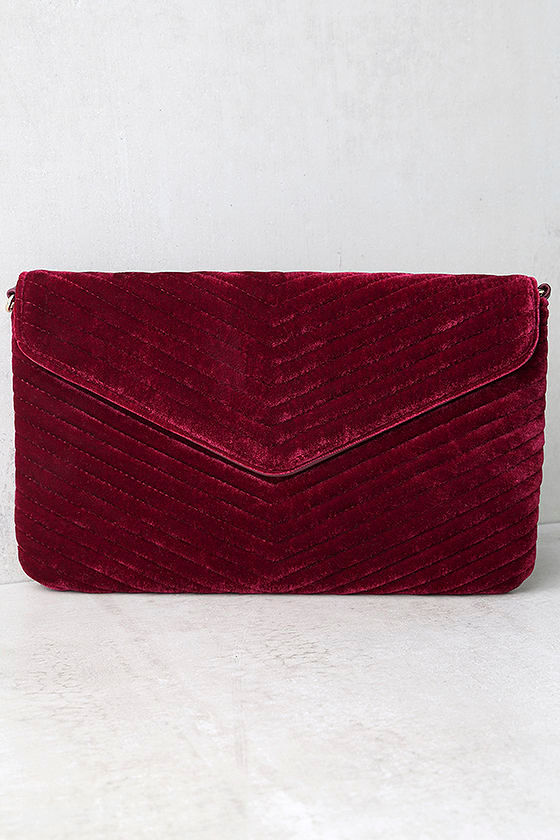 wine red clutch bag