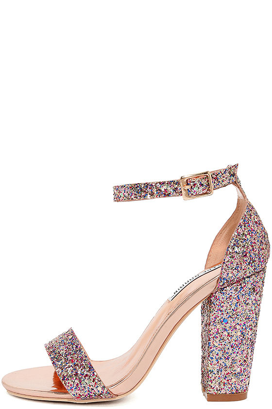 Dafney Pink Glitter Court Heels | XY London