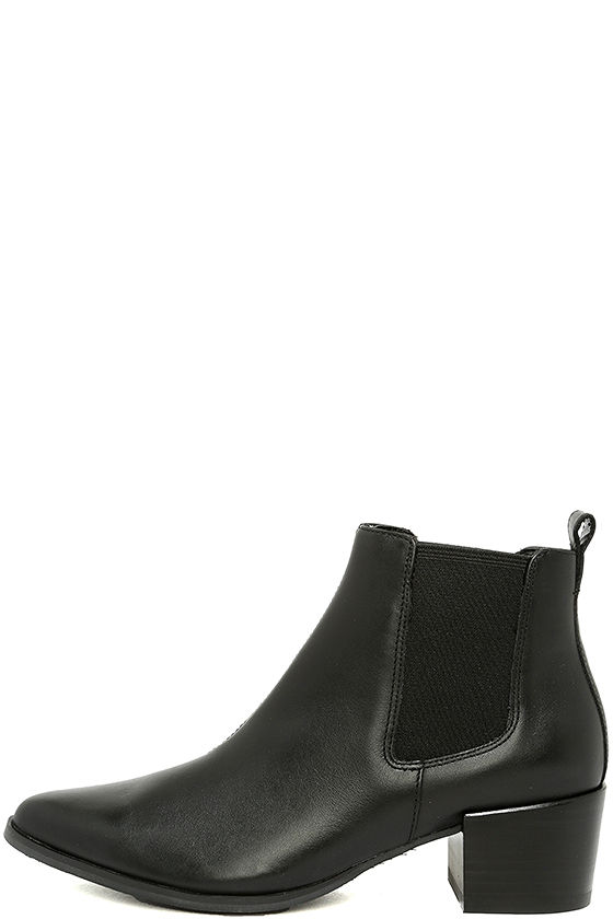 steve madden black leather booties