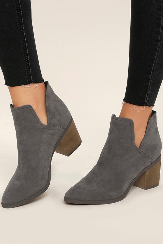grey suede ankle boots