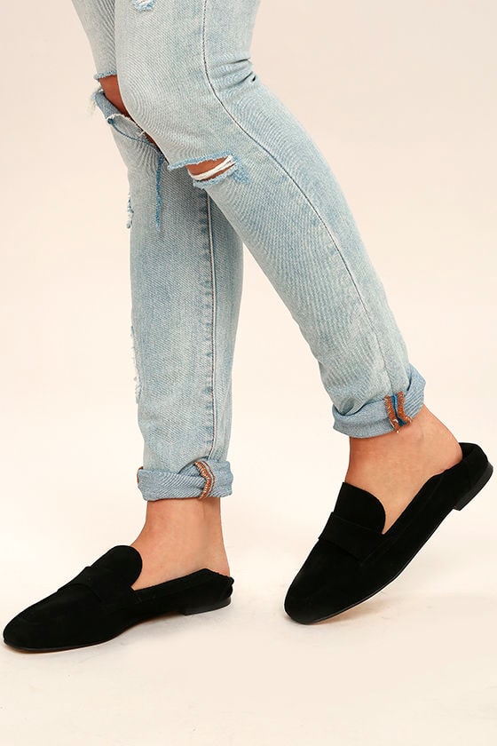 leather slip on loafers