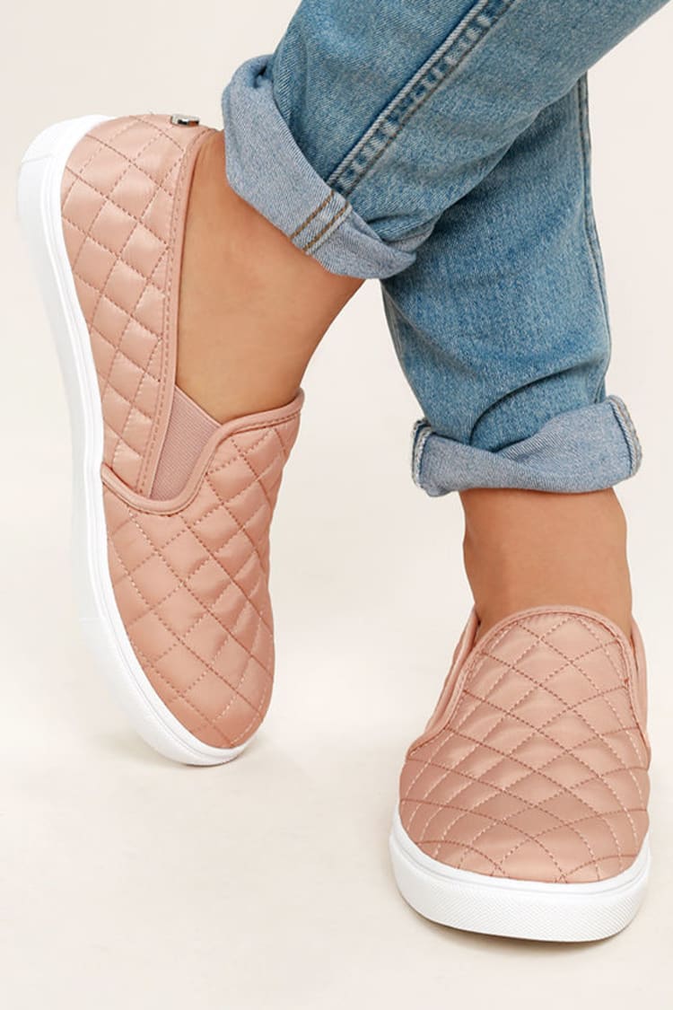 Steve Madden Ecntrcqt - Blush Quilted Sneakers - Slip-On Sneakers - $59.00  - Lulus