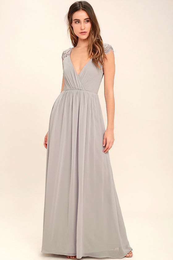 light grey long dress