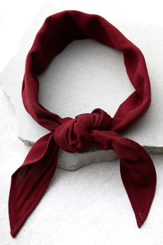 Vanessa Mooney Honor - Burgundy Bandana - Triangle Bandana - $35.00