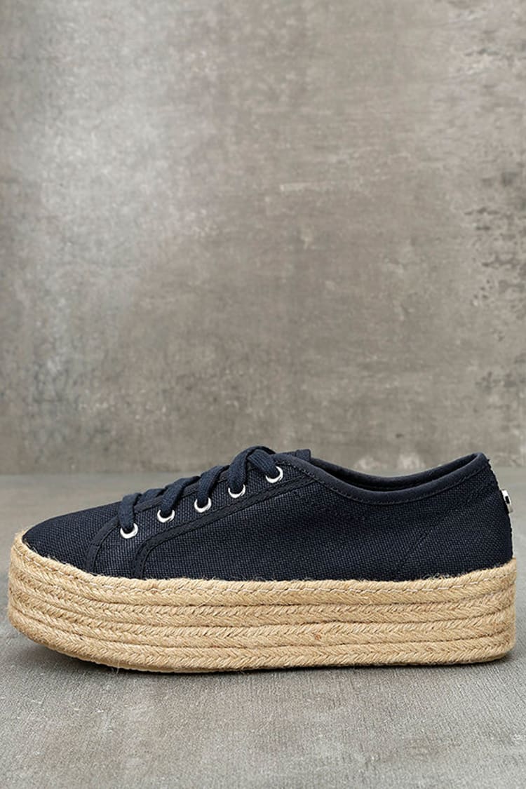 Steve Madden Hampton Sneakers - Navy Blue Platform Sneakers - Espadrille  Sneakers - $59.00 - Lulus