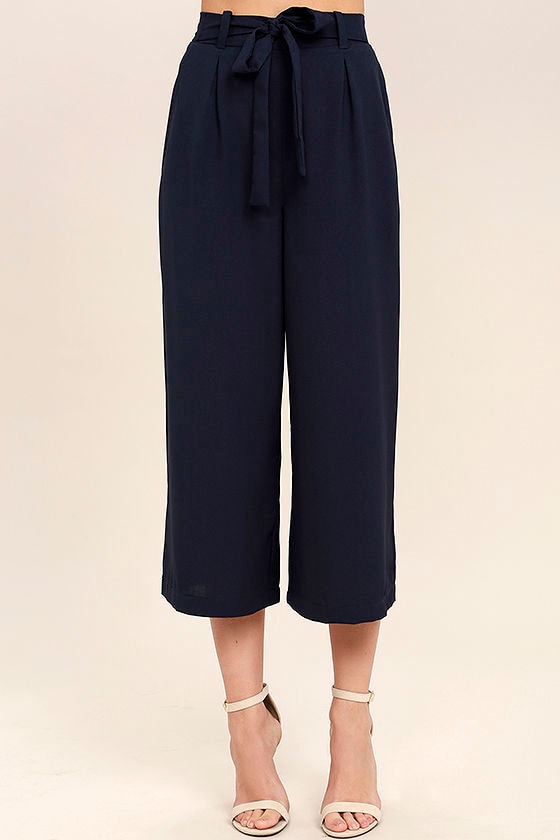 Stylish Culottes - Navy Blue Culottes - Gauchos - Cropped Pants - $45. ...