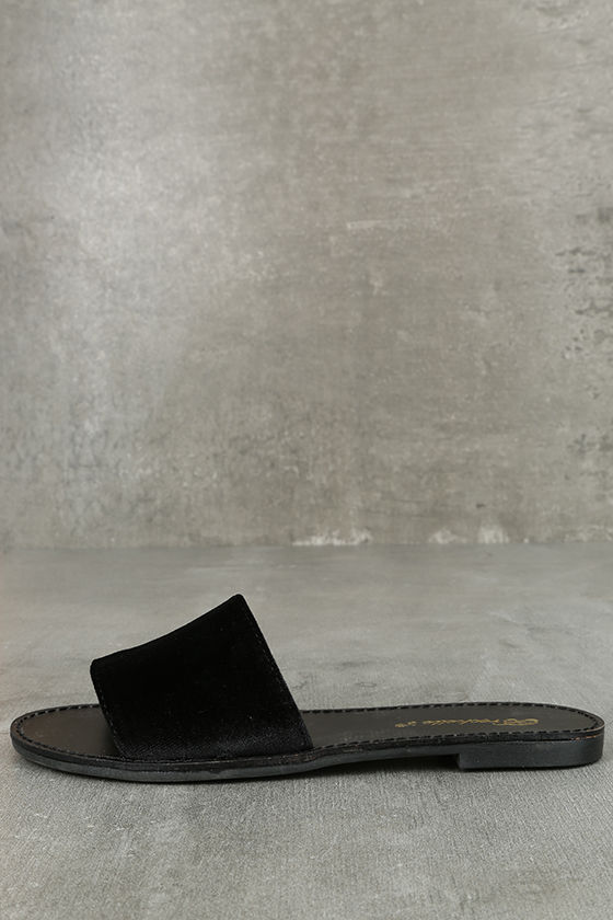 black slide on shoes