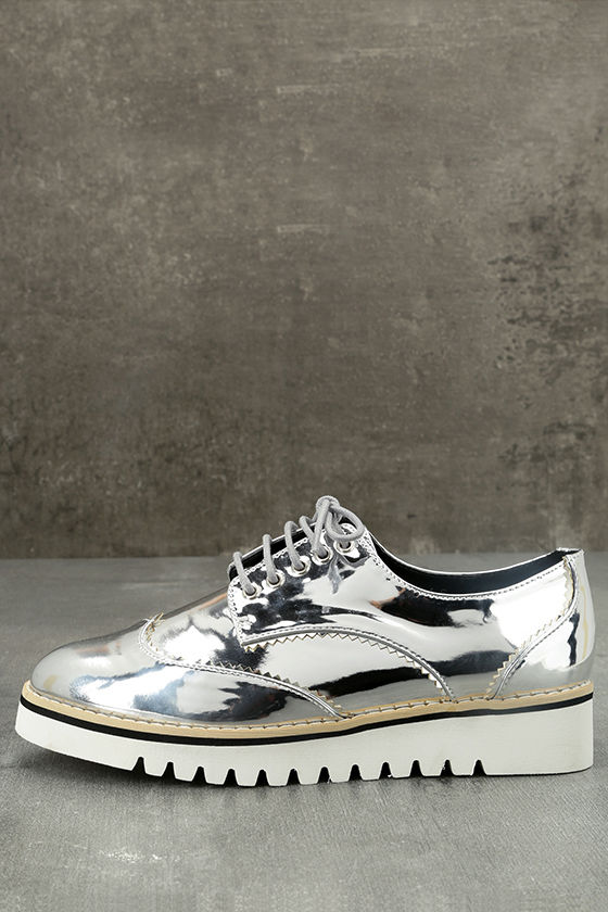 Silver oxford cheap platform shoes