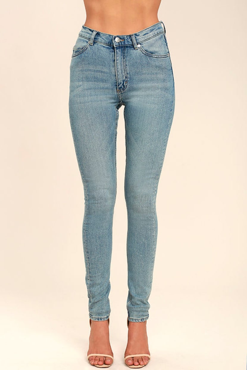Cheap Monday Second Skin - Light Blue High-Waisted Jeans - Lulus
