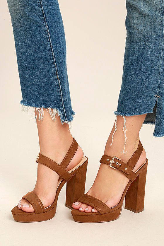 Sexy Tan Heels Tan Platform Heels Vegan Suede Heels 39 00 Lulus