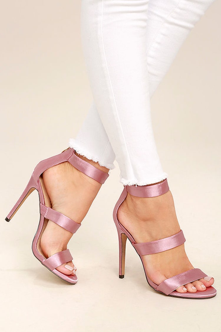Chic Dusty Pink Heels - Dusty Pink Ankle Strap Heels - Single Sole Heels -  $33.00 - Lulus