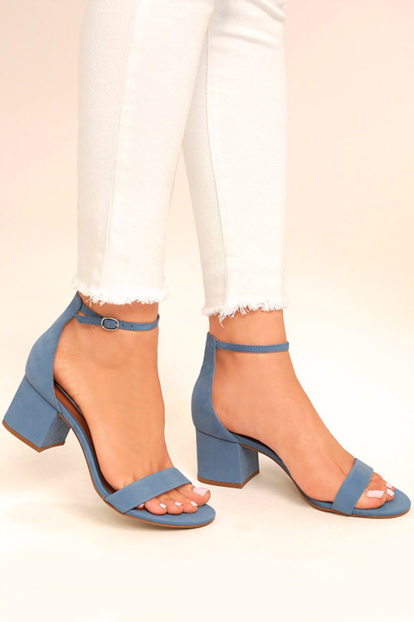 Steve Madden Irenee - Light Blue Heels - Ankle Strap Heels - Heeled Sandals  - $79.00 - Lulus