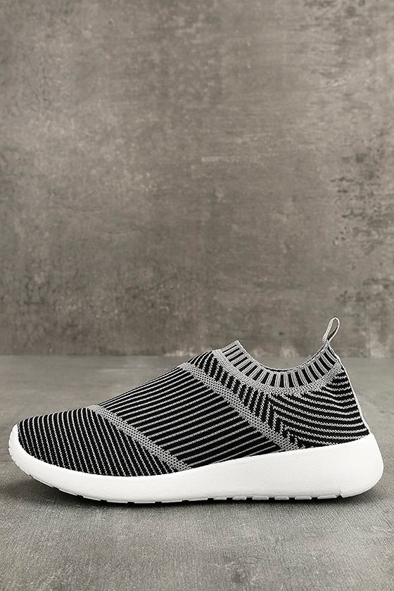 Cool Grey Knit Sneakers - Slip-on Knit 