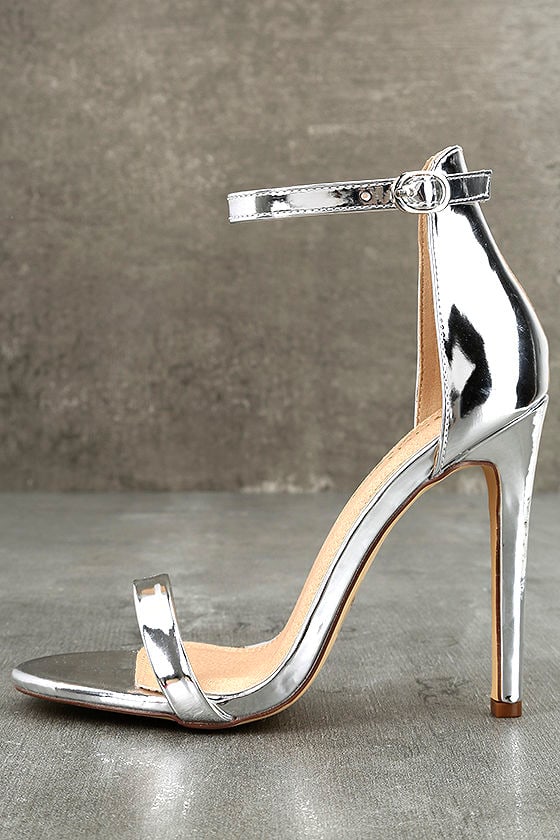 Sexy Silver Heels - Patent Heels - Single Sole Heels - $29.00 - Lulus