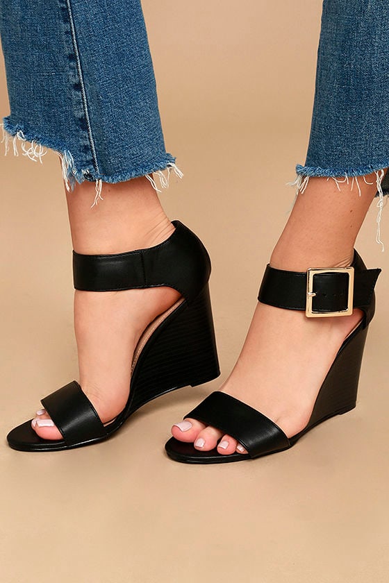 wedge pumps with strap