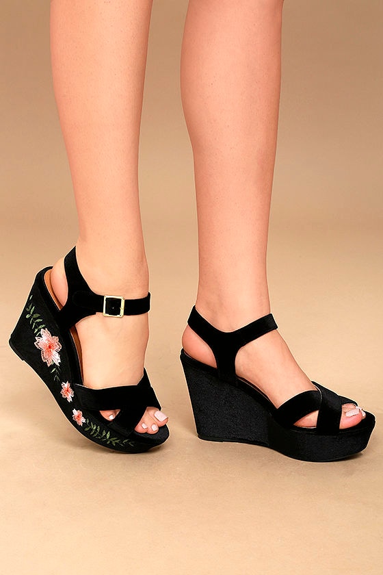 black velvet sandals