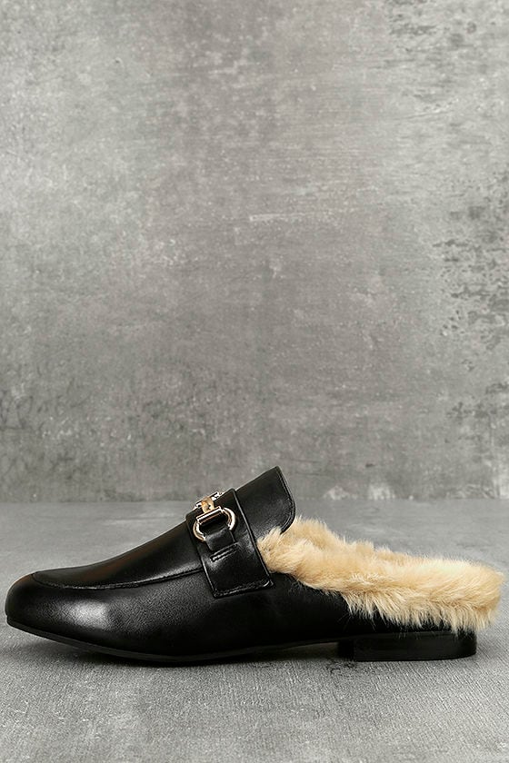 Steve Madden Jill Loafer Slides - Faux Fur Loafers - Slip-On Loafers -  $89.00 - Lulus