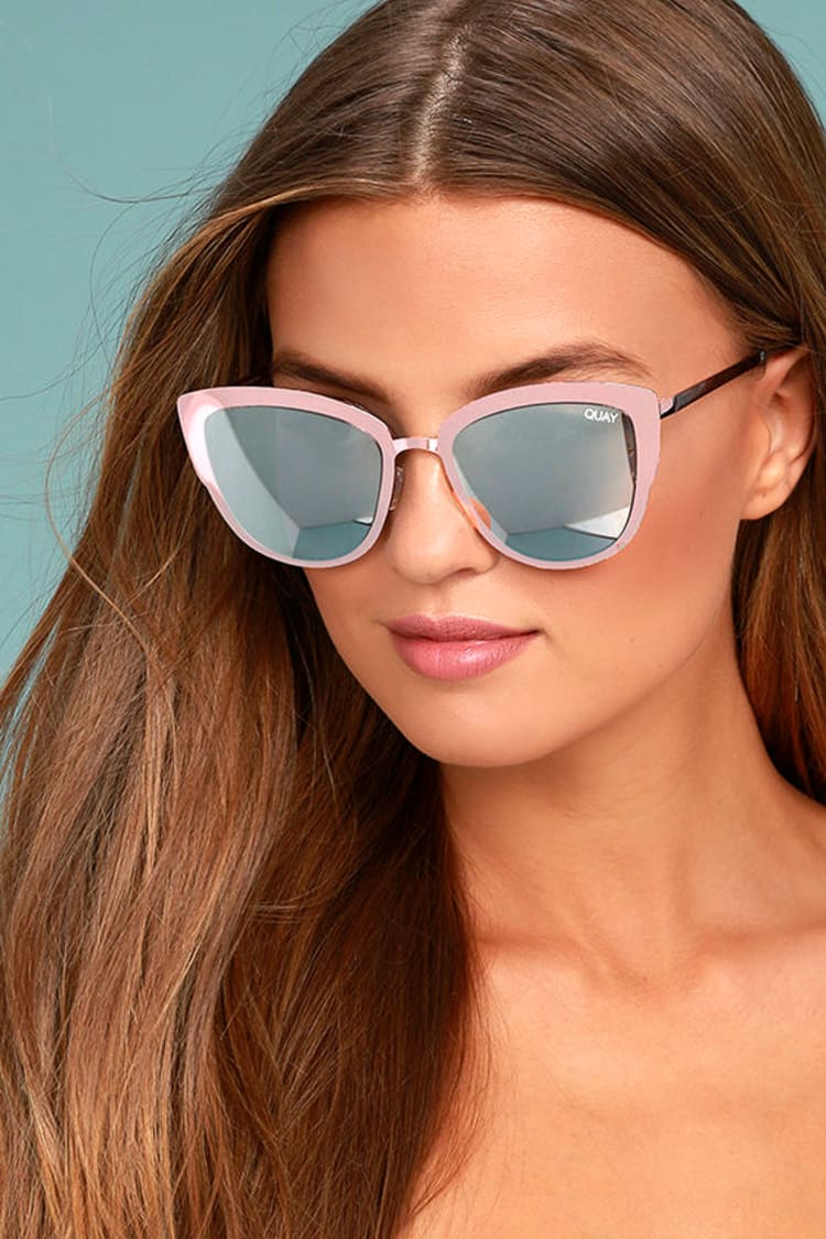 Quay Super Girl Sunglasses - Silver and Pink Sunglasses - Mirrored Cat-Eye  Sunglasses - $60.00 - Lulus