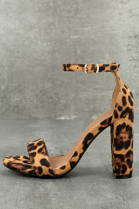Leopard Print Heels - Ankle Strap Heels 
