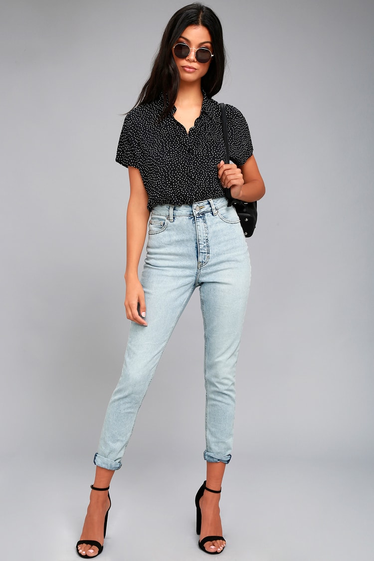 Cheap Monday Donna Jeans - Light Wash Jeans - High-Waisted Jeans - Lulus