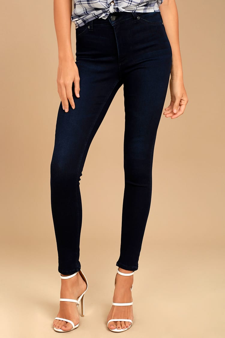Cheap Monday High Spray - Dark Wash Jeans - Skinny Jeans - High-Waisted  Jeans - Lulus