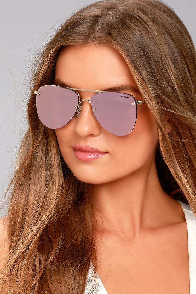 The Le Specs The Prince - Aviator Sunglasses - Gold Sunglasses - Lulus