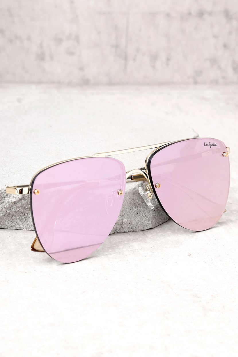 The Le Specs The Prince - Aviator Sunglasses - Gold Sunglasses - Lulus