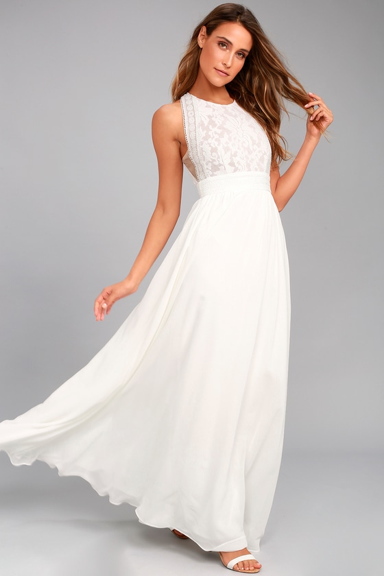 white maxi cocktail dress