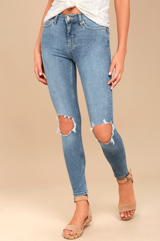 free people busted skinny jeans