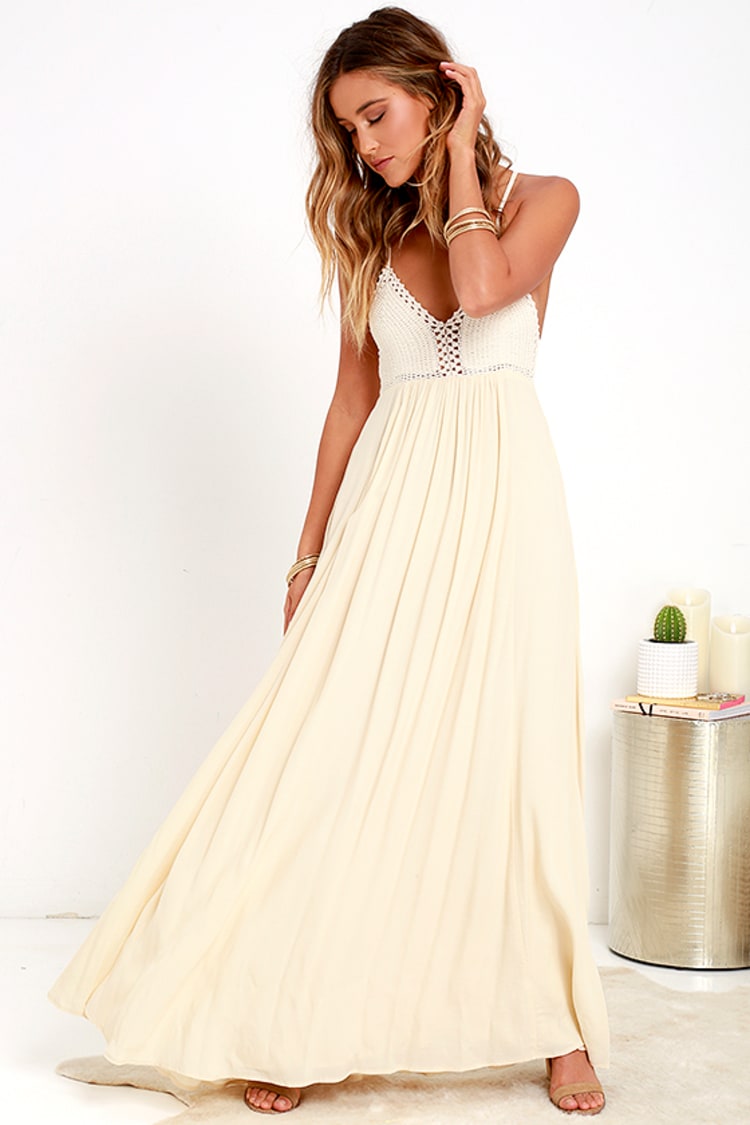 Lovely Cream Dress - Maxi Dress - Boho Dress - $78.00 - Lulus