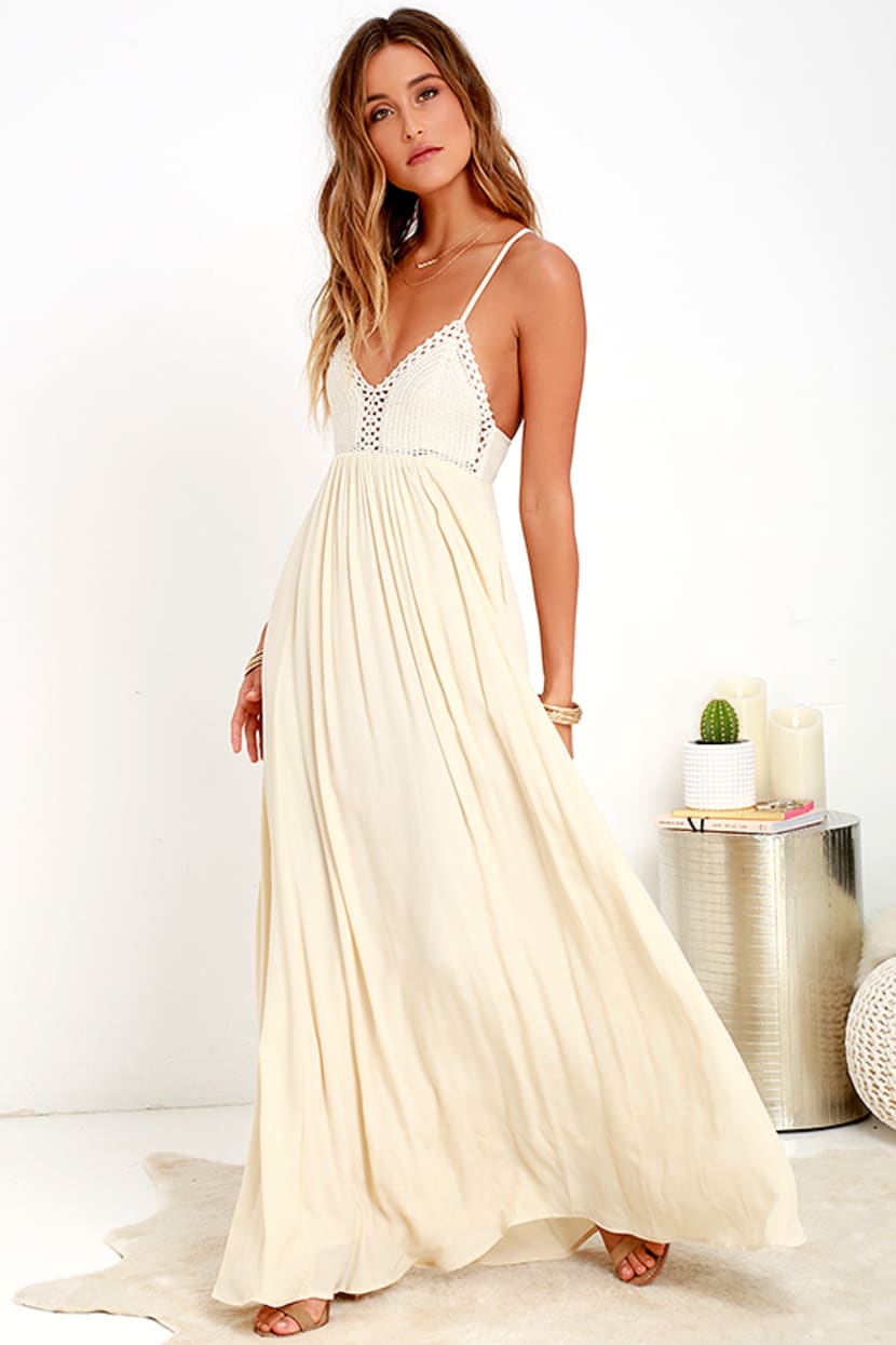 Lovely Cream Dress - Maxi Dress - Boho Dress - $78.00 - Lulus
