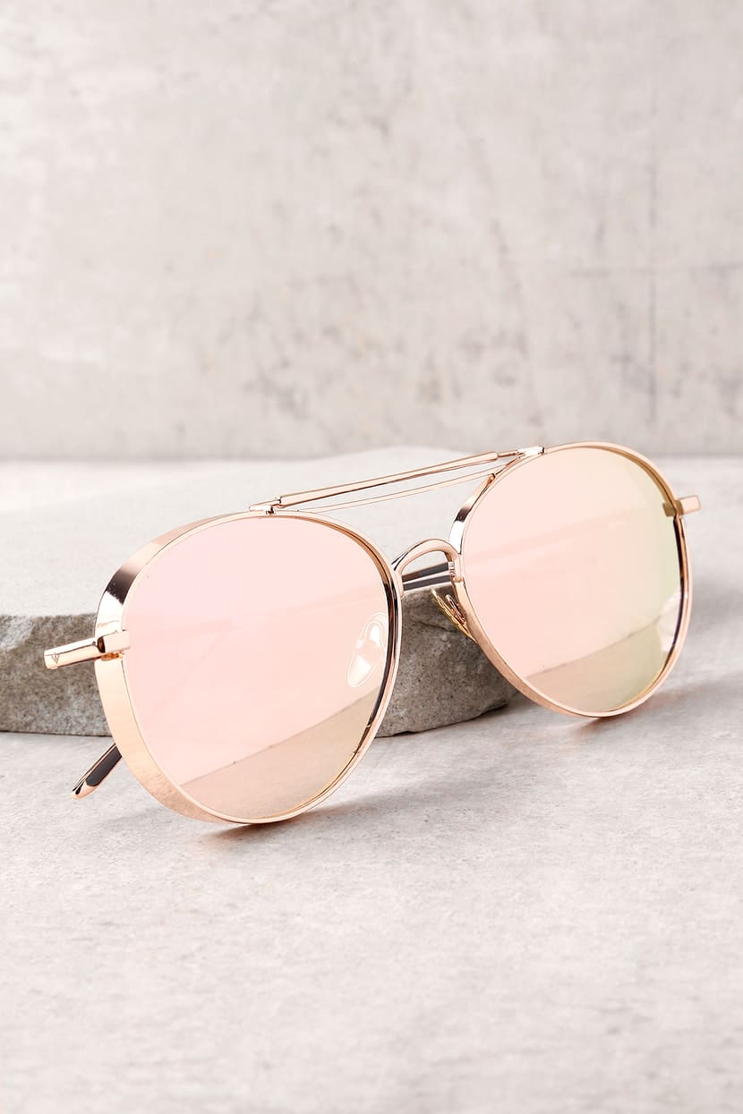 Perverse Solid Sunglasses - Rose Lulus Gold - Sunglasses