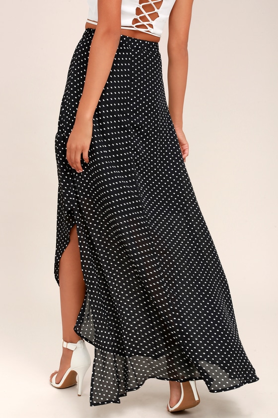 Chic Polka Dot Skirt Maxi Skirt Polka Dot Maxi Skirt