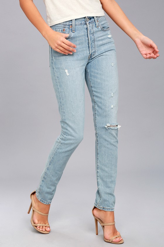 Levi’s 501 Skinny hotsell Distressed Light Wash Jeans