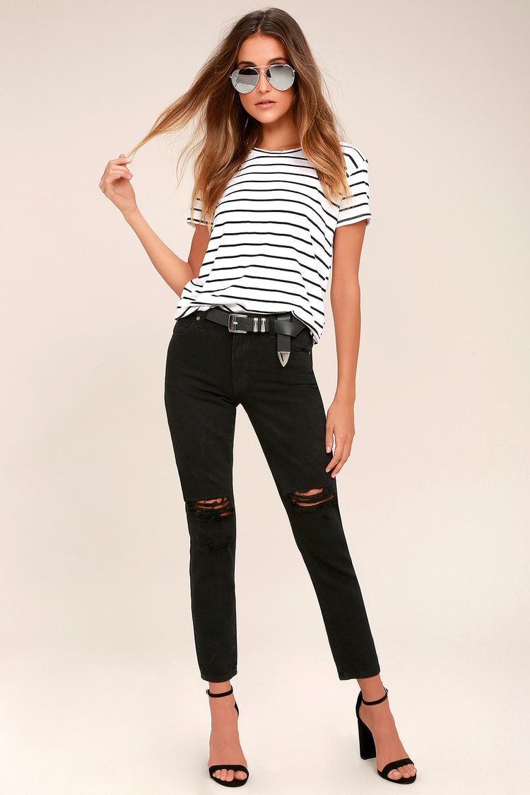 Rollas Miller Skinny Jeans - Black Jeans - Distressed Jeans - Lulus