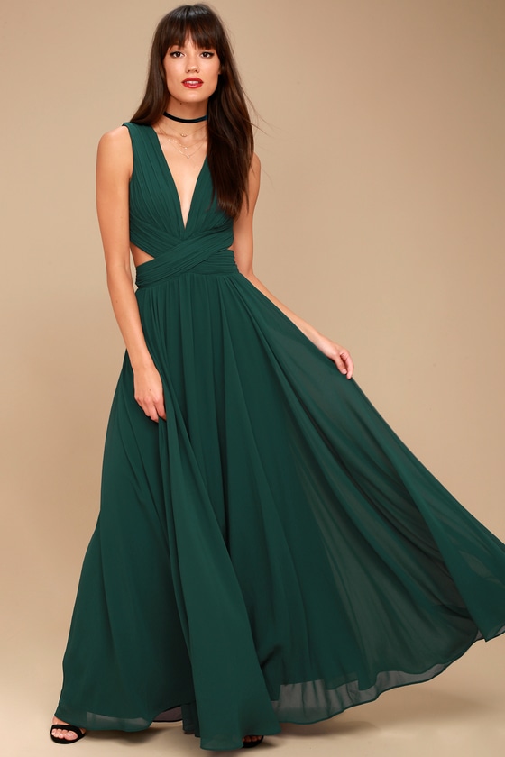 forest green formal gown