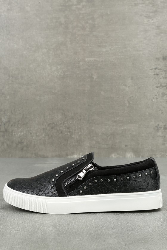 black studded slip on sneakers
