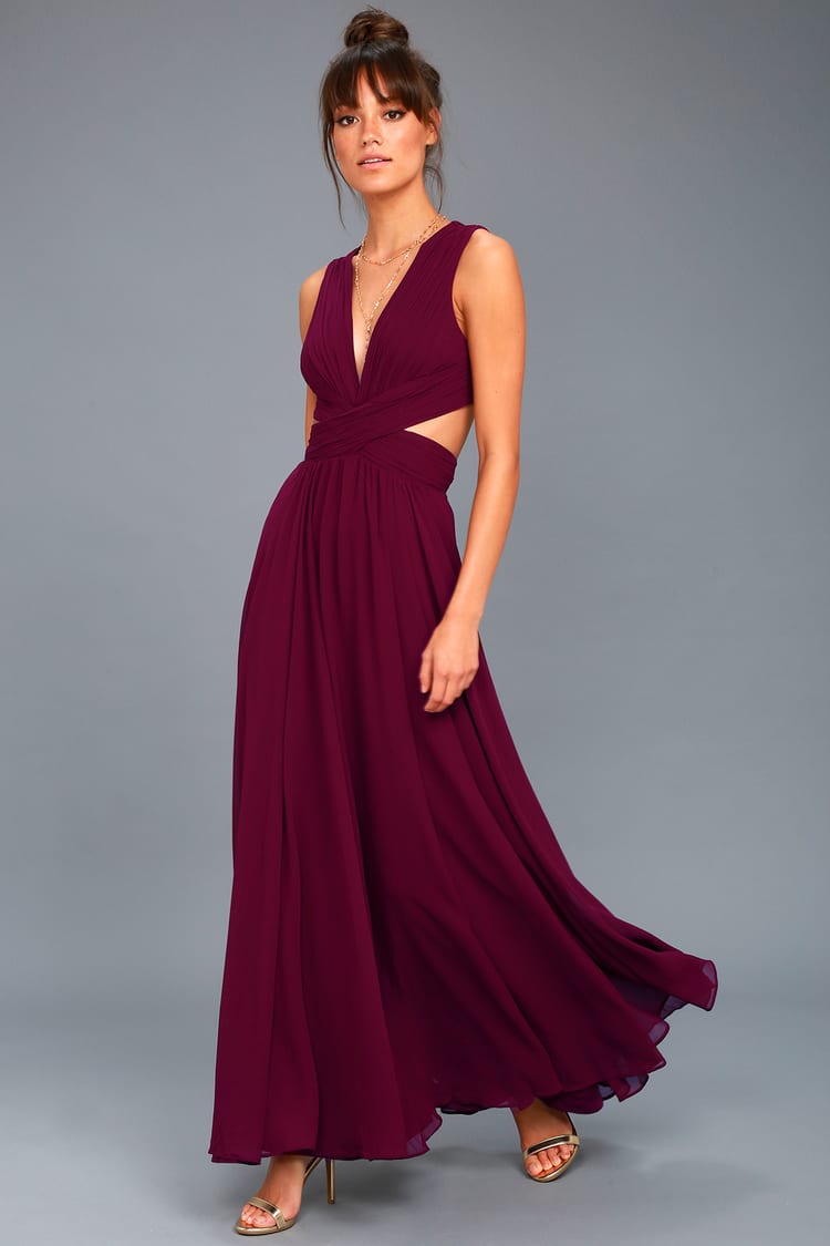 Lovely Plum Purple Dress - Cutout Maxi Dress - Maxi Dress - Lulus
