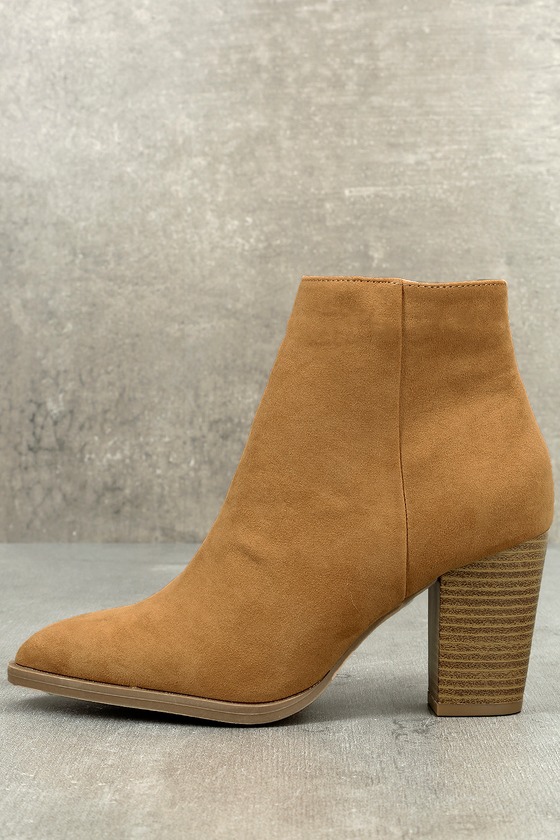 camel color ankle booties