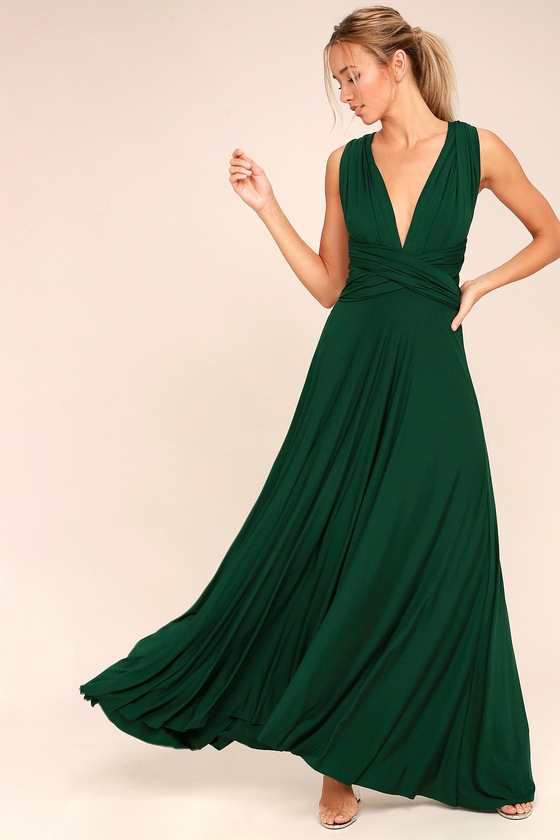 forest green party dress