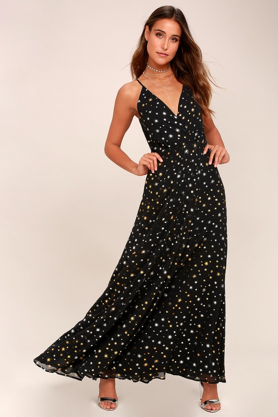 long black dress with stars