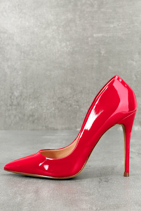 steve madden red patent heels