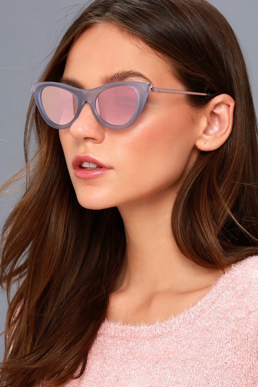 Le Specs Enchantress - Blue Sunglasses - Cat-Eye Sunglasses - Lulus
