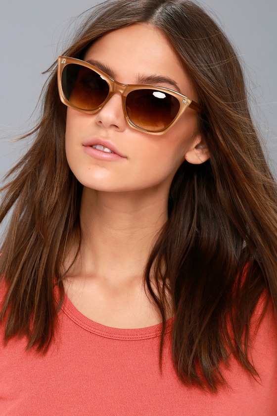 Cute Light Brown Sunglasses Cat Eye Sunglasses Lulus