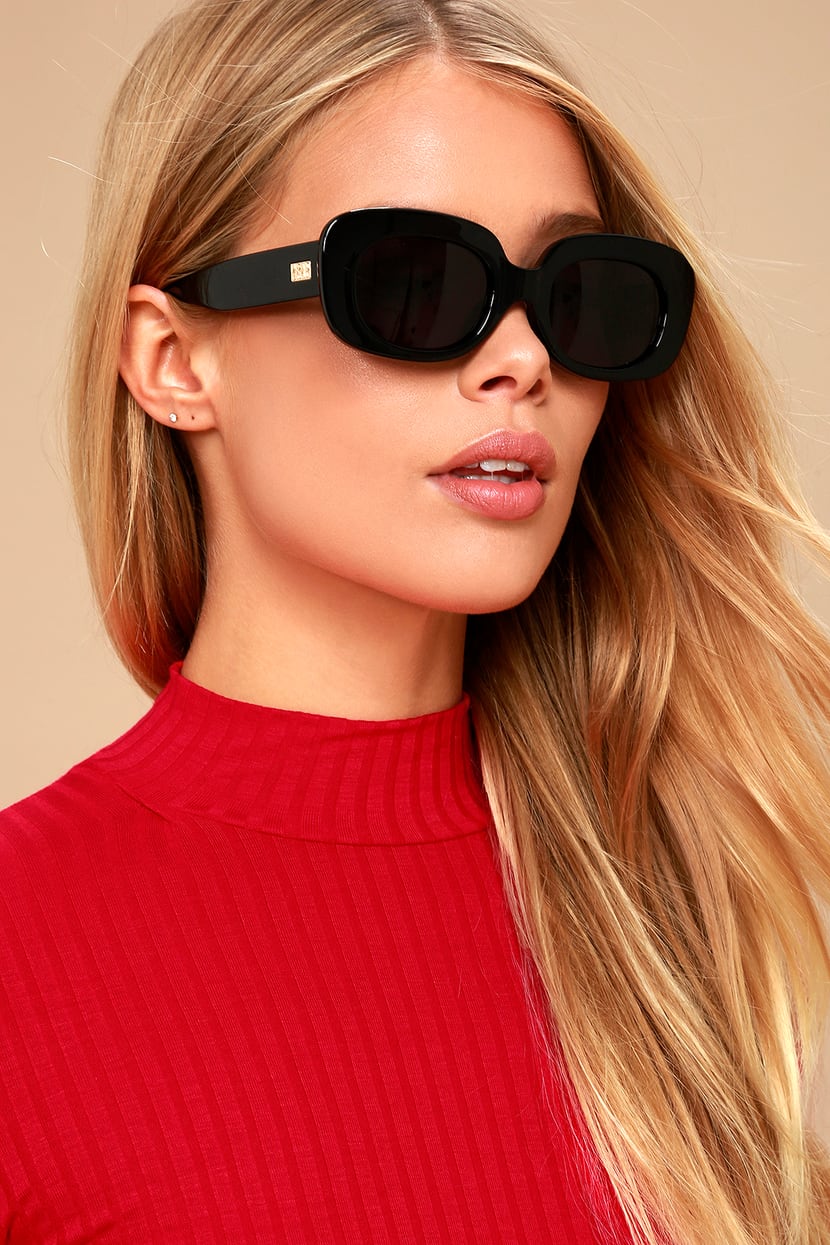 Crap Eyewear The Velvet Mirror - Square Black Sunglasses - Lulus