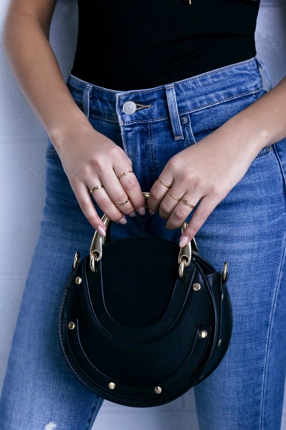 navy circle bag