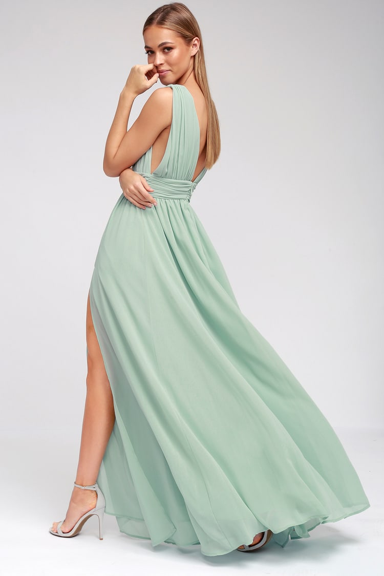 Mint Green Gown - Maxi Dress - Sleeveless Maxi Dress - Lulus