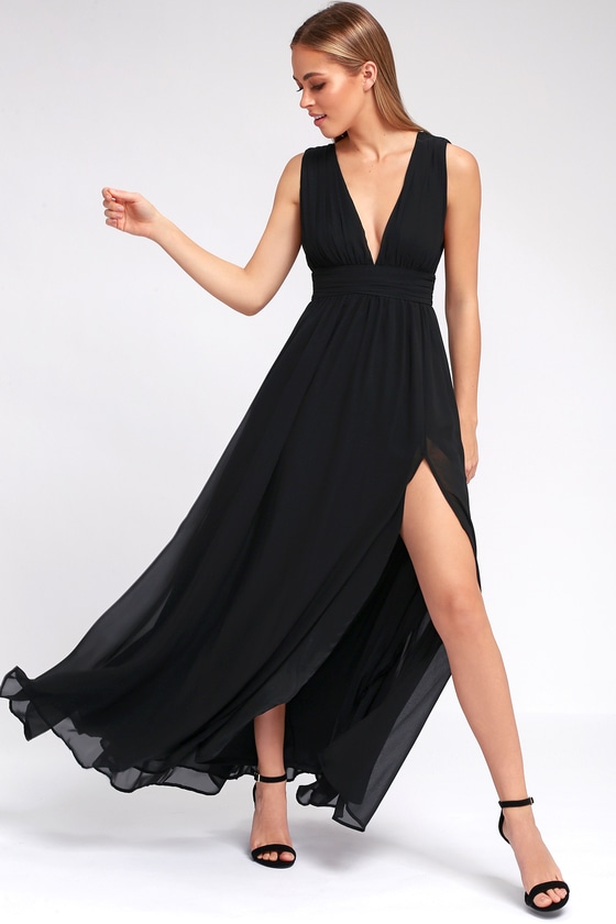 heavenly hues black maxi dress