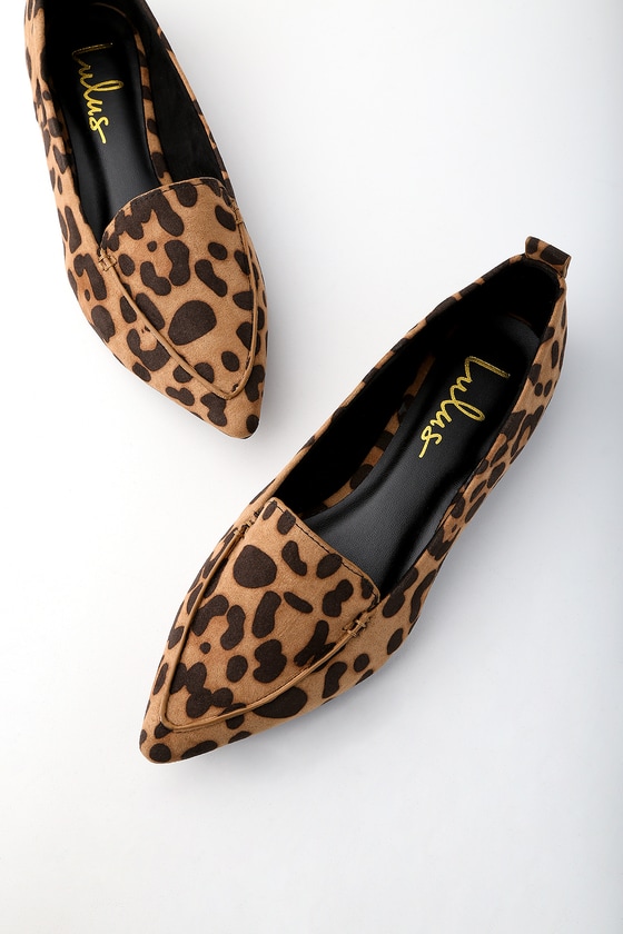 Cute Leopard Loafers - Vegan Suede Loafers - Pointed Loafers - Lulus